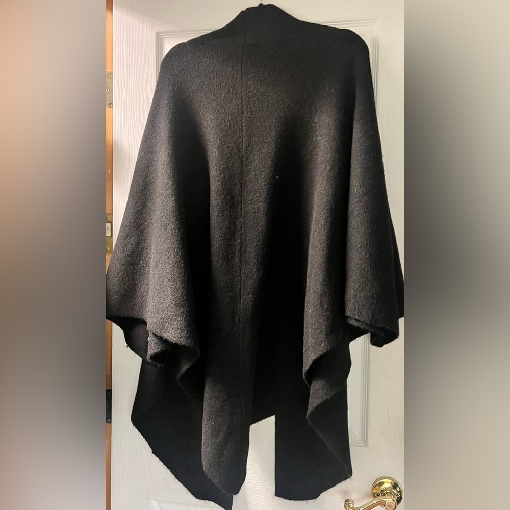 Anthropologie soft Black Cape Cardigan one size nwt chic boho relaxed oversized - Picture 10 of 13